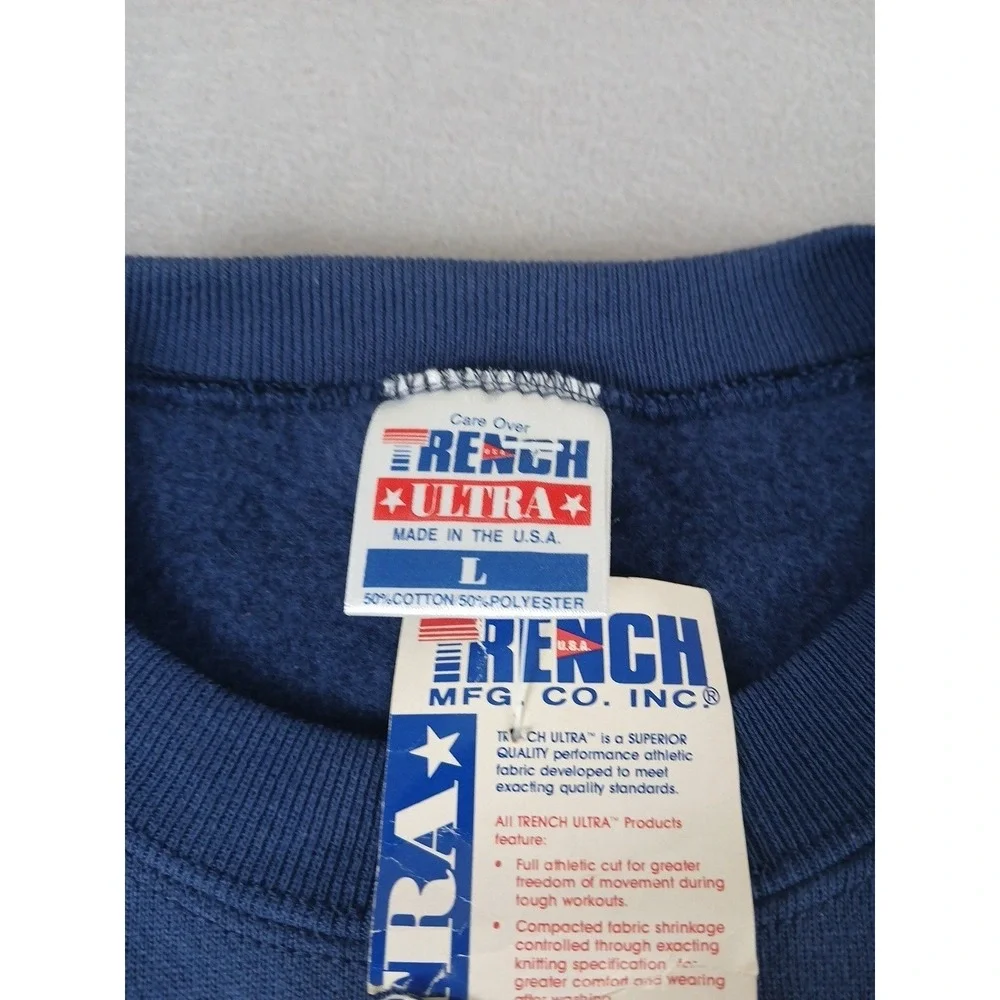 Vintage Chicago Bears Sweatshirt Mens Large Blue NFL Football Trench New !!!